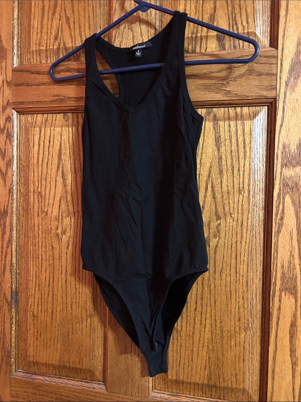 Ambiance Black Sleeveless V-Neck Bodysuit